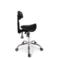 Ergonomic Saddle Stool with Backrest and Tiltable Seat (High Version)