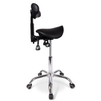 Ergonomic Saddle Stool with Backrest and Tiltable Seat (High Version)